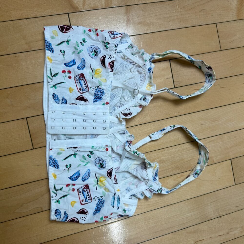 COLSIE Corset Bralette Top Coastal Travel Theme Print Size Small - Picture 8 of 9